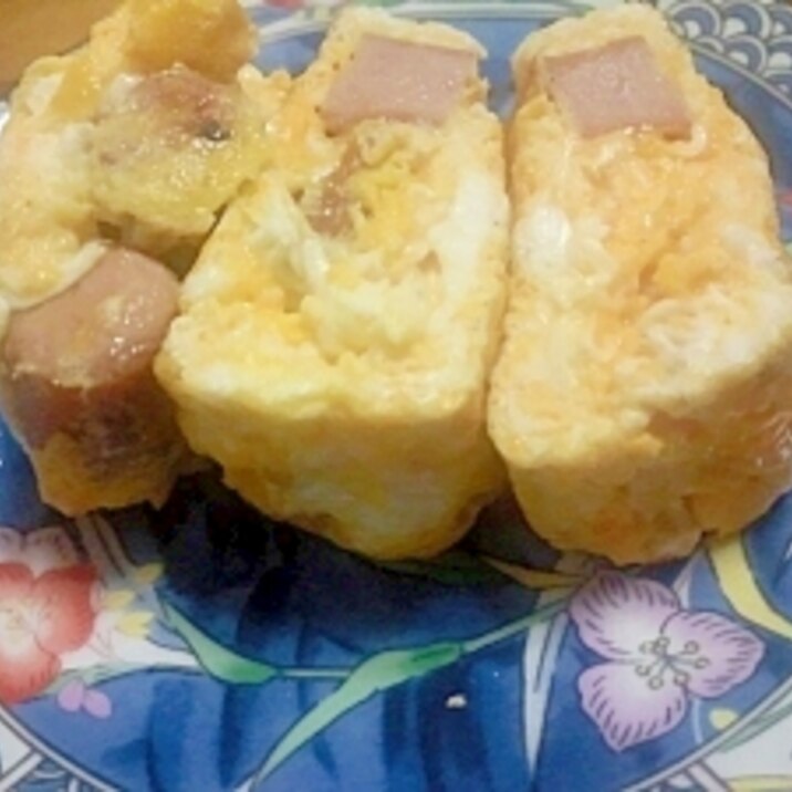 ウインナー入りスクランブルエッグ→卵焼き(^^)